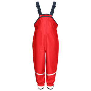Spodnie przeciwdeszczowe z podszewką polaru, ocieplone, rozm. 98, czerwone, Playshoes