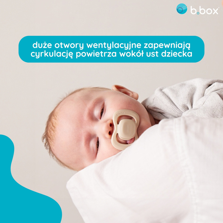 Smoczek dla noworodka i niemowlaka 2 szt.– symetryczny smoczek silikonowy 0 – 6 mies., Blush + Latte, b.box - 4