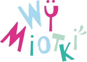 Logotyp marki Wymiotki. Kolorowe litery.