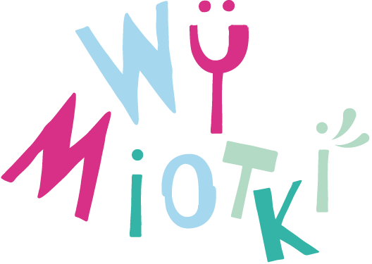 Logotyp marki Wymiotki. Kolorowe litery.