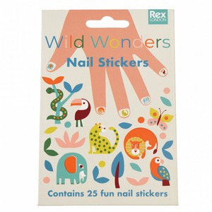 Rex London Kolorowe naklejki na paznokcie dla dzieci - samoprzylepne ozdoby do paznokci dla dziewczynek Dzikie Zwierzęta