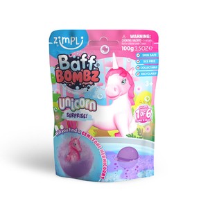 Zimpli Kids Kule do zabawy do kąpieli z niespodzianką Baff Bombz Unicorn Surprise, 3+ 