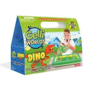 Zimpli Kids Magiczny proszek do wody zestaw do tworzenia gelli z figurkami i tacą Gelli Worlds Dino Pack 5 użyć  3+, OUTLET