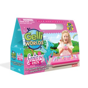 Zimpli Kids Magiczny proszek do wody – zestaw do tworzenia gelli z figurkami i tacą Gelli Worlds Fantasy Pack, OUTLET