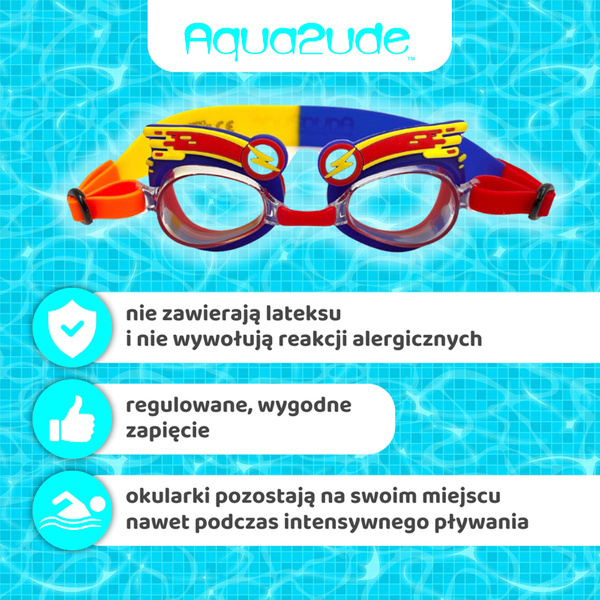 Aqua2ude Okulary do pływania dla dzieci nieparujące – okularki pływackie na basen Błyskawica 3+