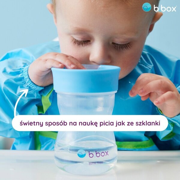 B.box Kubek do nauki picia dla dziecka - kubek treningowy plastikowy 240 ml szałwiowy