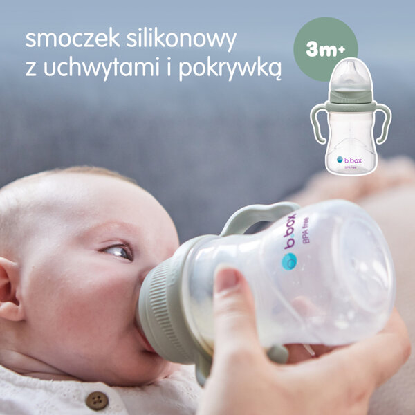 B.box kubek do nauki picia dla dziecka - zestaw 4w1 240 ml szałwiowy