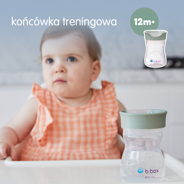 B.box kubek do nauki picia dla dziecka - zestaw 4w1 240 ml szałwiowy