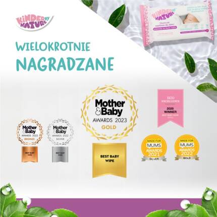 Chusteczki nawilżane Kinder by Nature odpowiednie dla noworodków i dzieci 12 opakowań (672 szt.)