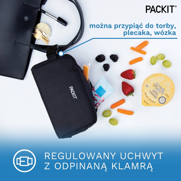 PackIt Mała torba termiczna na jedzenie z uchwytem – torba termoizolacyjna na lunch 340 ml kolorowy sorbet