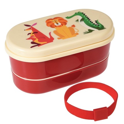 Rex London Lunchbox Bento ze sztućcami, Dzikie Zwierzęta