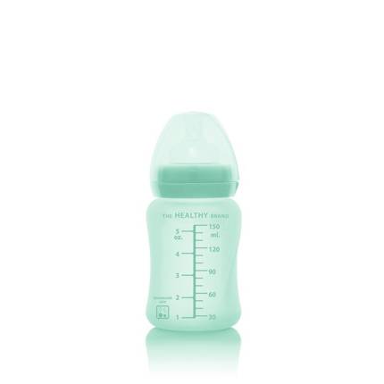 Szklana butelka ze smoczkiem S,150 ml, miętowa, Everyday Baby