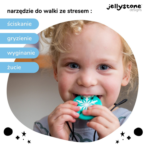 Wisiorek antystresowy Płatek śniegu turkusowy Jellystone Designs