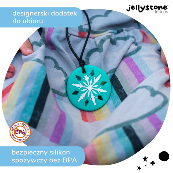 Wisiorek antystresowy Płatek śniegu turkusowy Jellystone Designs