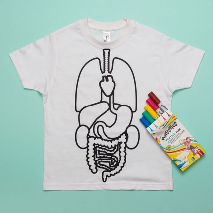 Zabawka STEM: Koszulka do nauki anatomii i flamastry, rozmiar 116 , Koa Koa