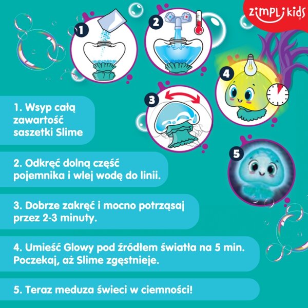 Zimpli Kids Glowy Gellifish – zabawka świecąca meduza Slime 3+