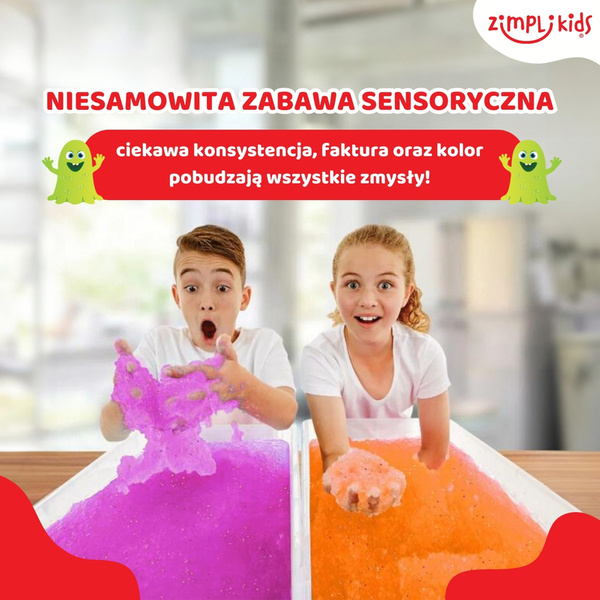 Zimpli Kids Magiczny proszek do wody zestaw do tworzenia gelli z figurkami i tacą Gelli Worlds Dino Pack 5 użyć  3+, OUTLET