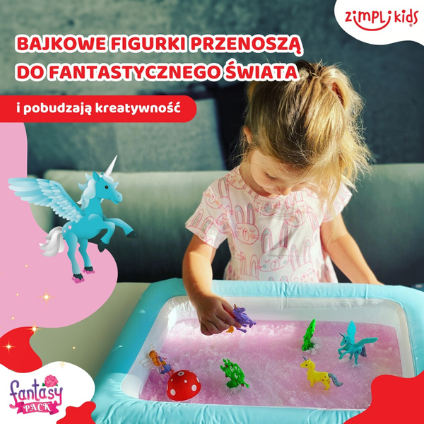 Zimpli Kids Magiczny proszek do wody – zestaw do tworzenia gelli z figurkami i tacą Gelli Worlds Fantasy Pack