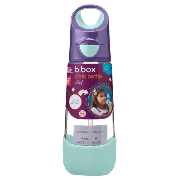 b.box Bidon dla dziecka - butelka na wodę ze słomką tritanowa 600ml Lilac Pop