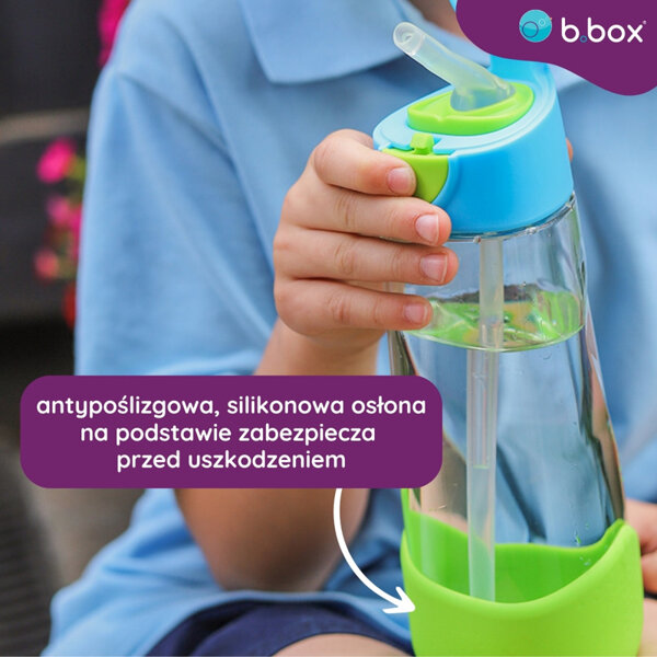 b.box Bidon dla dziecka - butelka na wodę ze słomką tritanowa 600ml Strawberry Shake