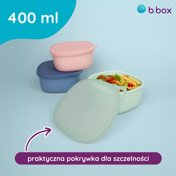 b.box Silikonowy pojemnik z pokrywką do lunchboxa – duży 400 ml na zimne jedzenie Berry