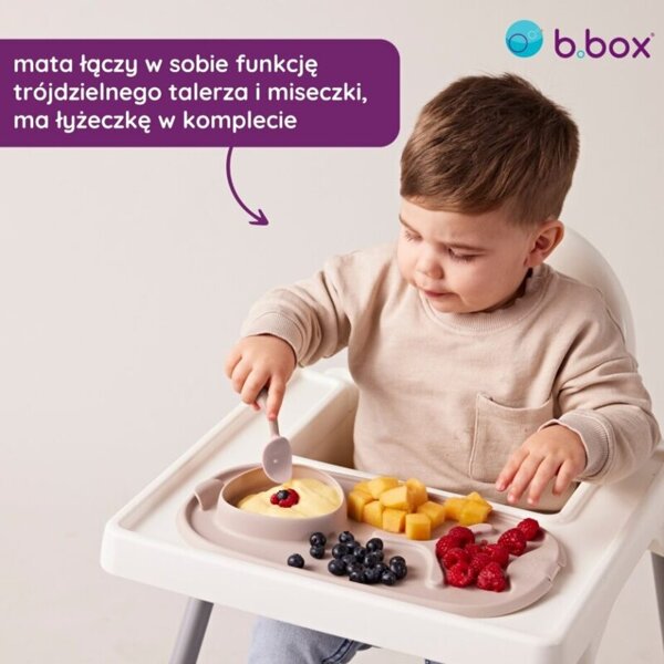 b.box roll + go Zwijana mata BLW do nauki samodzielnego jedzenia dla dzieci różowa, OUTLET