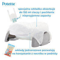 2w1 Potette: Nocnik dla dziecka i nakładka na toaletę, szaro-biały, Potette
