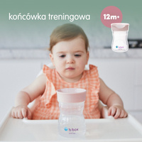 B.box kubek do nauki picia dla dziecka - zestaw 4w1 240 ml różowy