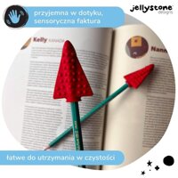 Nakładki antystresowe na ołówek 2 szt. czerwony Jellystone Designs