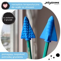 Nakładki antystresowe na ołówek 2 szt. niebieski Jellystone Designs