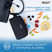 PackIt Mała torba termiczna na jedzenie z uchwytem – torba termoizolacyjna na lunch 340 ml czarna