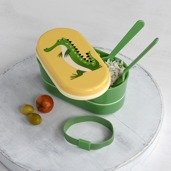 Rex London Lunchbox Bento ze sztućcami, krokodyl Harry