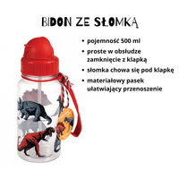 Rex London Zestaw śniadaniowy do szkoły lunchbox i bidon ze słomką 500 ml Dinozaury