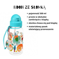 Rex London Zestaw śniadaniowy do szkoły lunchbox i bidon ze słomką 500 ml Dzikie zwierzęta