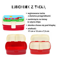 Rex London Zestaw śniadaniowy do szkoły lunchbox i bidon ze słomką 500 ml Jamniki