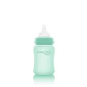 Szklana butelka ze smoczkiem S,150 ml, miętowa, Everyday Baby