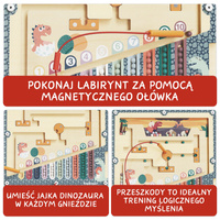 TOPBRIGHT Jaja dinozaura zabawka magnetyczna dla dzieci – gra logiczna z rysikiem 36 mies.+, OUTLET