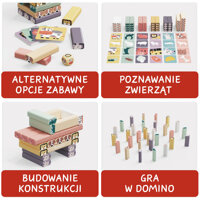 TOPBRIGHT Jakie to zwierzę? Drewniana wieża z klocków – strategiczna gra zręcznościowa 36 mies. +