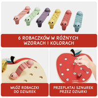 TOPBRIGHT Robaczki w jabłuszku Gra logiczna dla dzieci – drewniana zabawka edukacyjna 18 mies.+, OUTLET