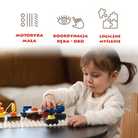 TOPBRIGHT Tablica manipulacyjna Montessori dla dzieci - z kostką i doczepianymi elementami 12 mies.+