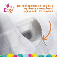 WuCetki Jednorazowe papierowe nakładki na toaletę z wygodnymi brzegami XXL dla dzieci i dorosłych 10 szt.