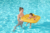 Wyspa do pływania z siedziskiem, żółte,  1-2 l., 72 cm, Baby Support Step A, Bestway