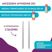 Zestaw słomek do bidonu termicznego 500 ml i butelki tritanowej 600 ml, 2 szt., b.box