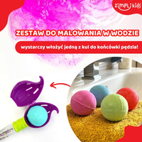 Zimpli Kids Kule do zabawy do kąpieli dla dzieci zestaw 4 szt. z pędzlem Baff Bombz Magic Brush 3+