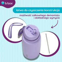 b.box Butelka termiczna ze składanym ustnikiem – termos ze stali nierdzewnej 1l Lilac Love