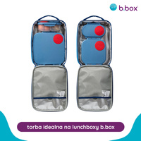 b.box Torba termiczna z rączką na lunchbox do szkoły – torba termoizolacyjna śniadaniowa dla dzieci Deep Blue